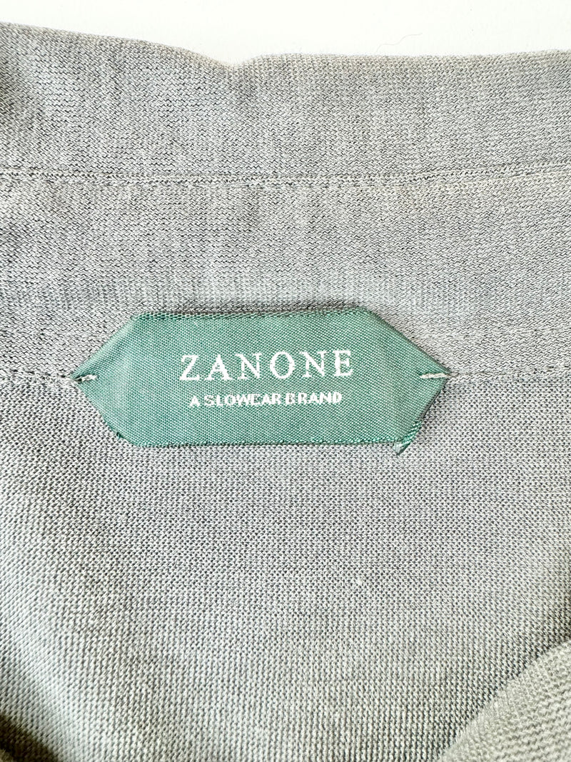 Zanone Stone Grey Polo Top - M