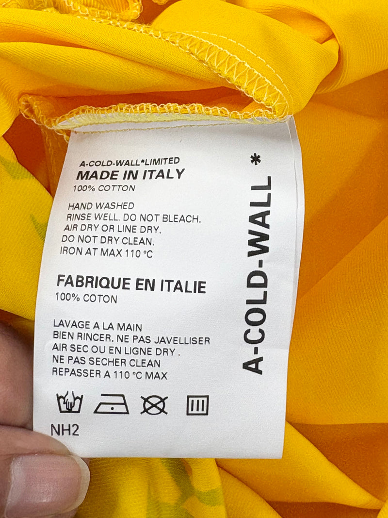 A-Cold Wall ACW Yellow Cropped Cutout Hoodie - AU8/10