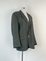 Vintage Ermenegildo Zegna Charcoal Check Pattern Blazer - 42R