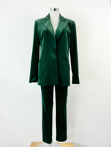 Storm Forest Green Velvet Two Piece Suit - AU8