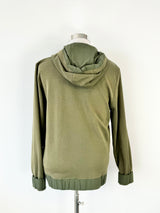 Cos Crocodile Green Cotton Hoodie - AU10