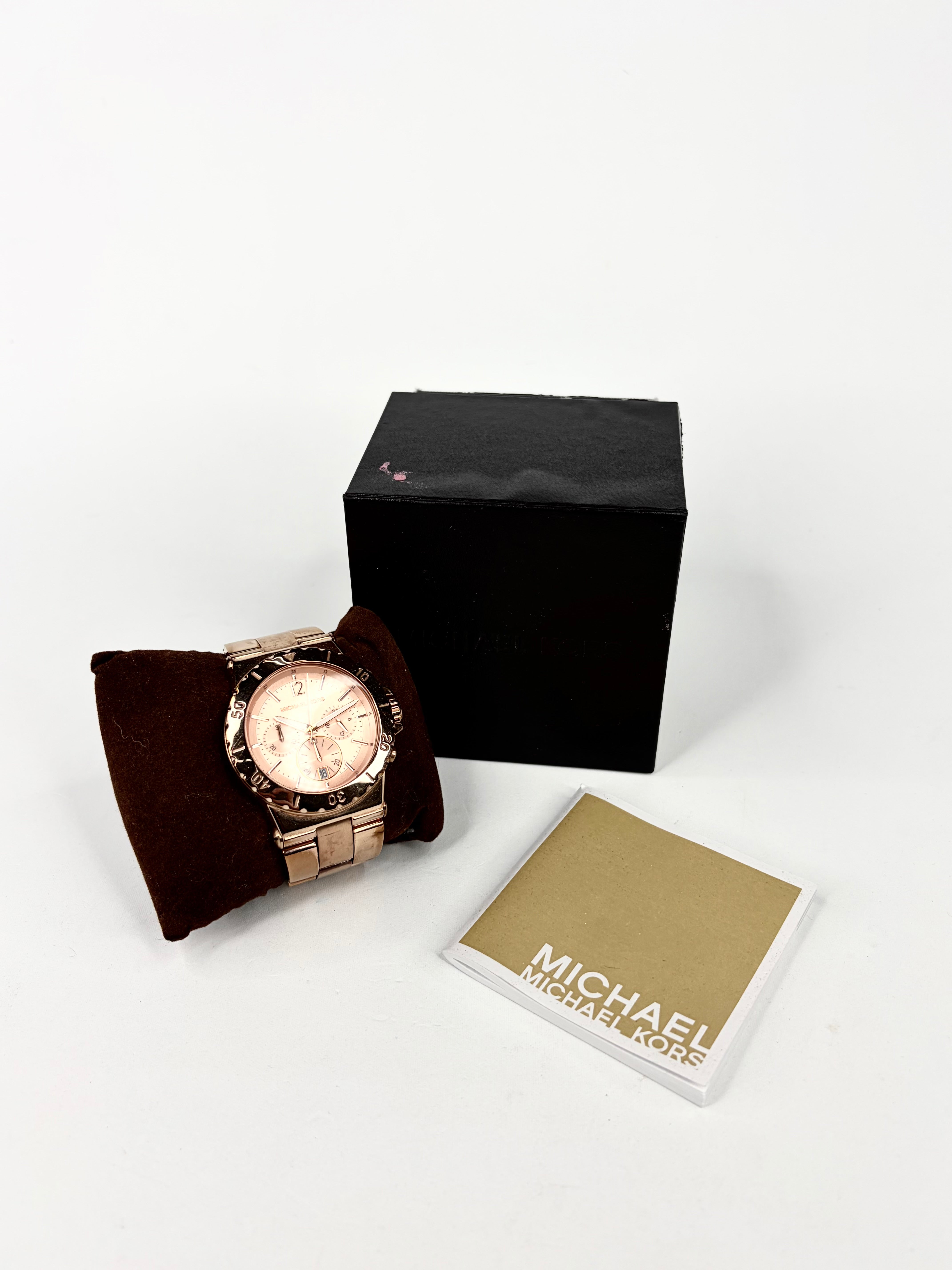 Michael Kors Rose Gold MK314 Chronograph Watch in Case