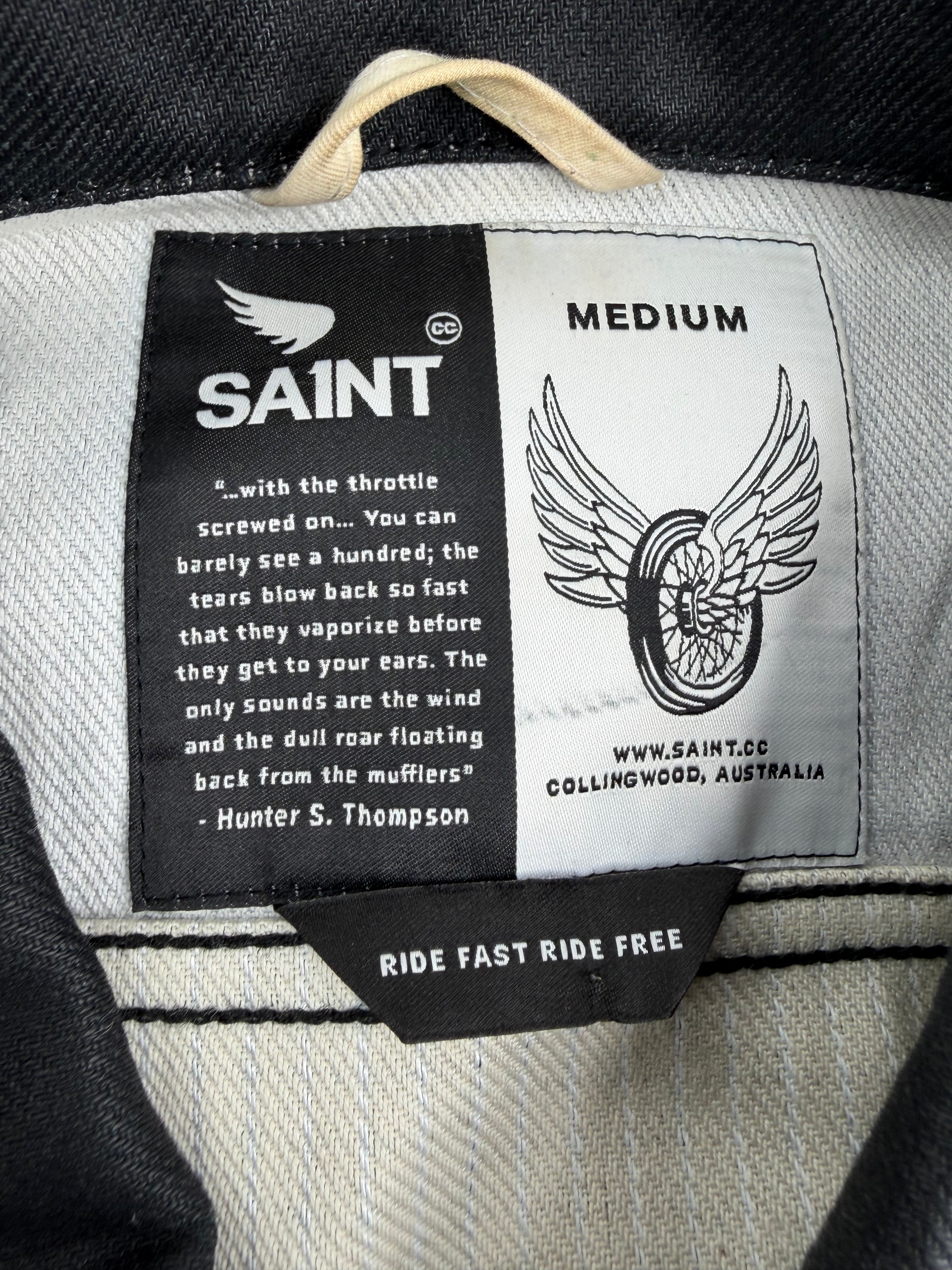 Saint Black Coated Denim Jacket - M