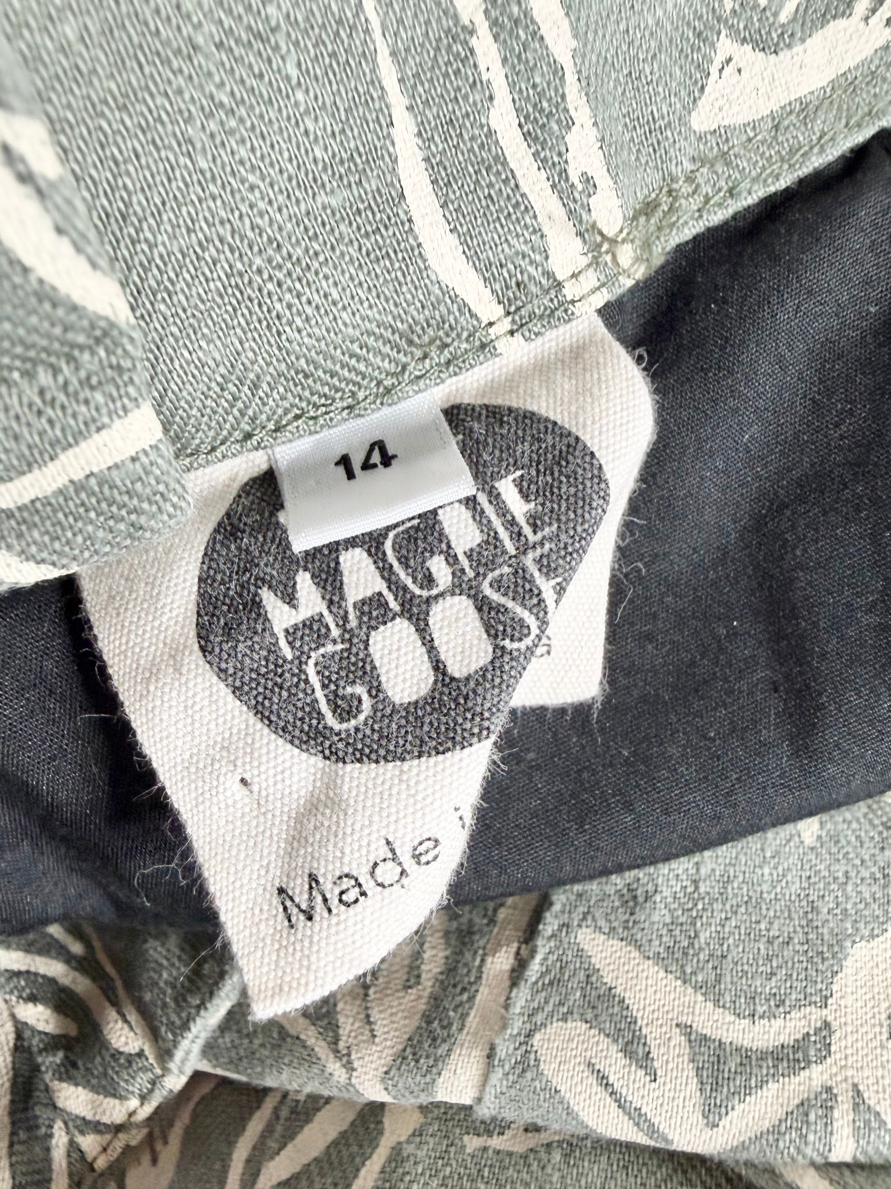 Magpie Goose 'Yarrun' Patterned Linen Skirt - AU14