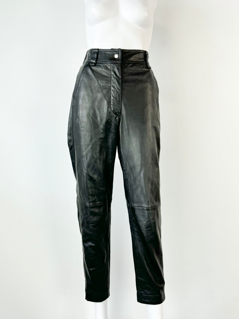 Second Female Buttery Soft Black Leather Slacks - AU8