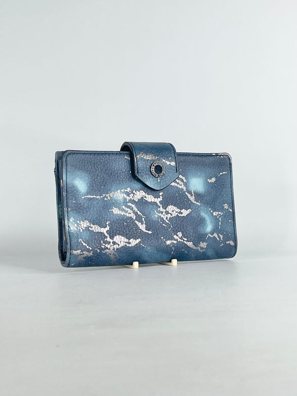 Aimee Kestenberg Navy Blue & Silver Camo Leather Wallet