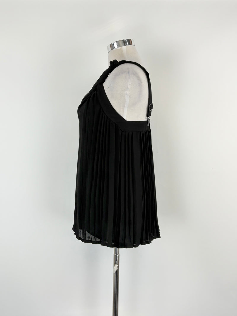 Annette Görtz Black Pleated Strappy Top - AU10/12