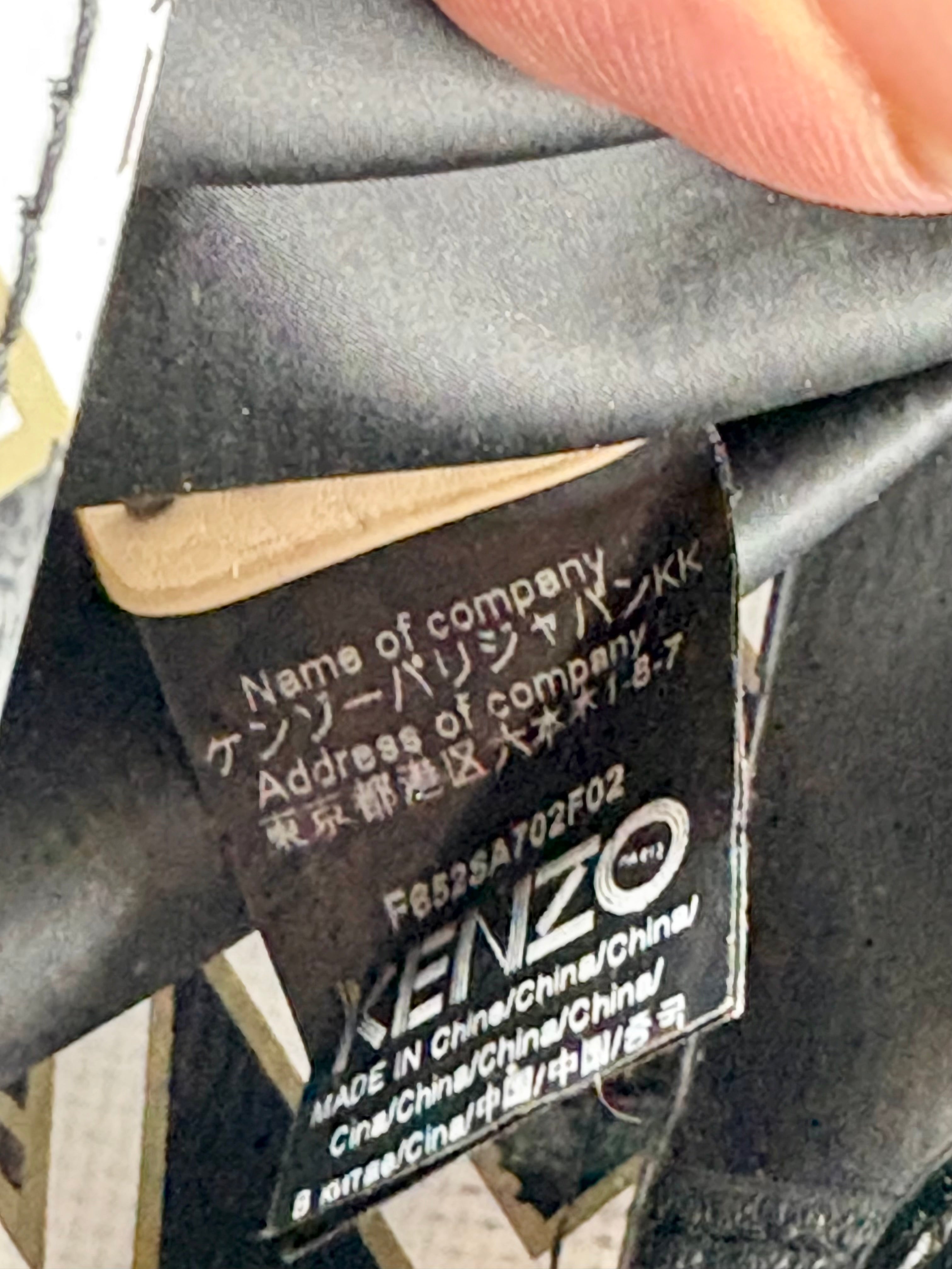 Kenzo Black & White Flying Logo PVC Tote Bag