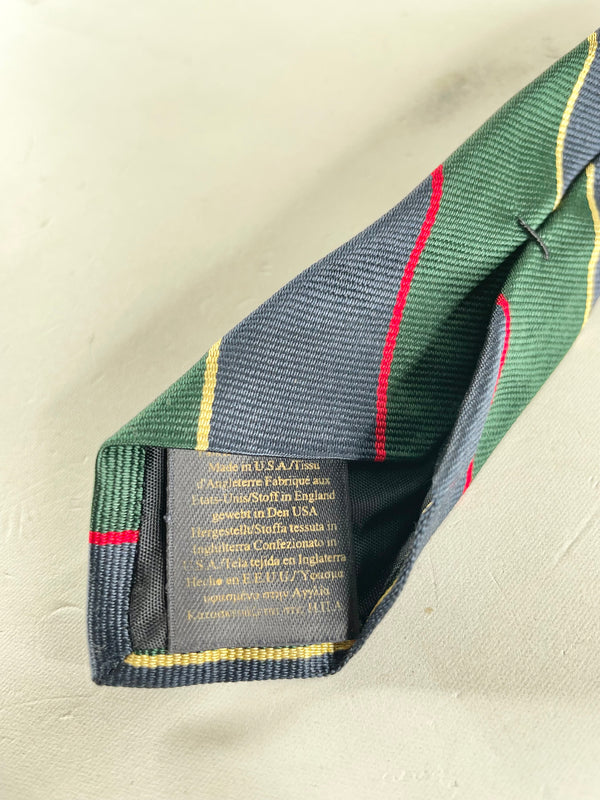 Brooks Brothers Green & Navy Blue Striped Tie