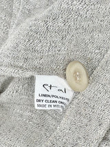 Et Al Stone Grey Linen-Blend Cropped Open Top - AU12