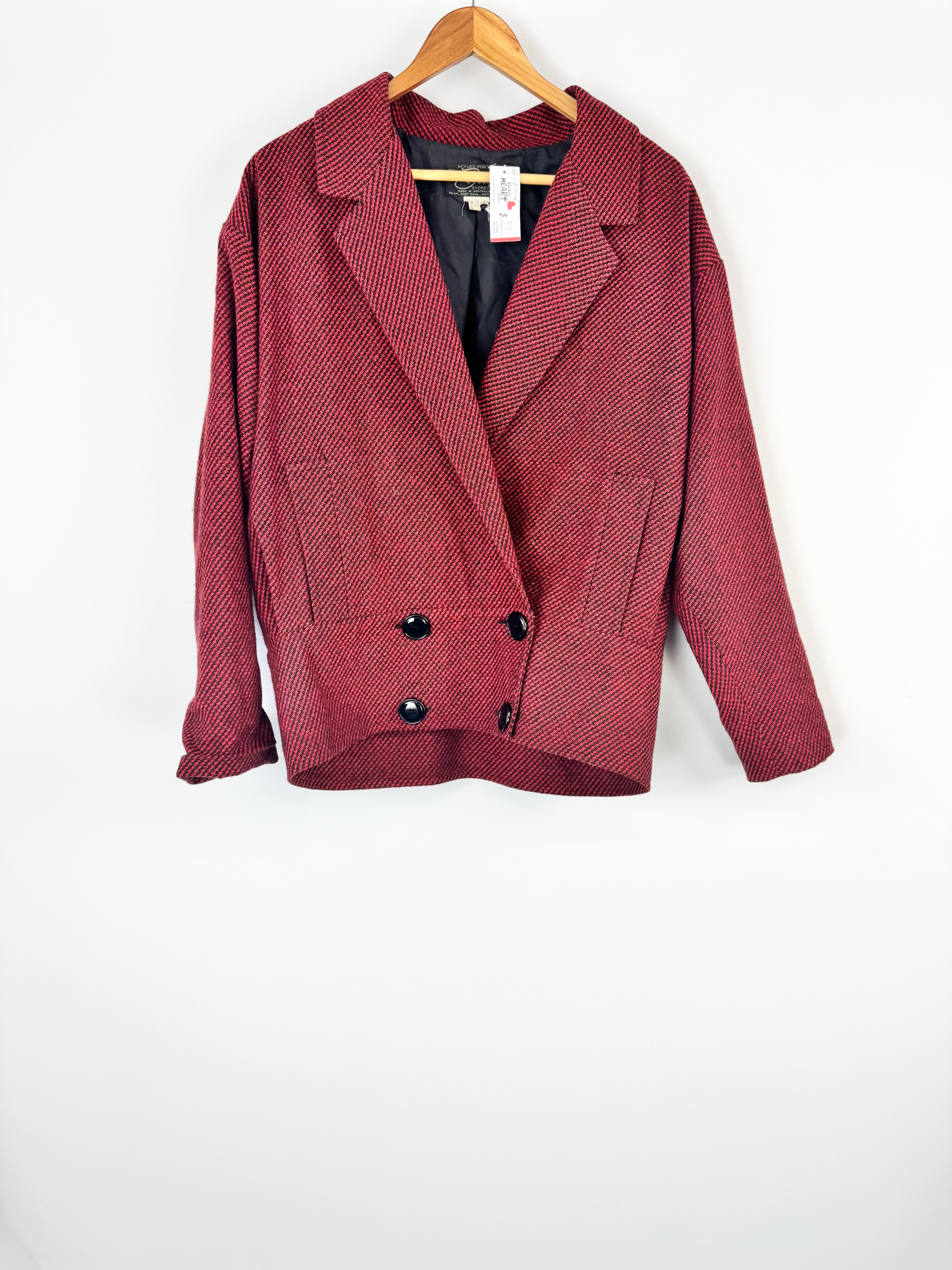 Vintage Barry Joseph Red & Black Jacket - AU12/14