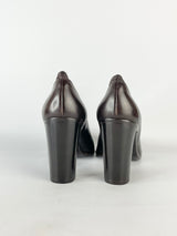Vintage DKNY Chocolate Brown Stretch Leather Pumps - 9.5