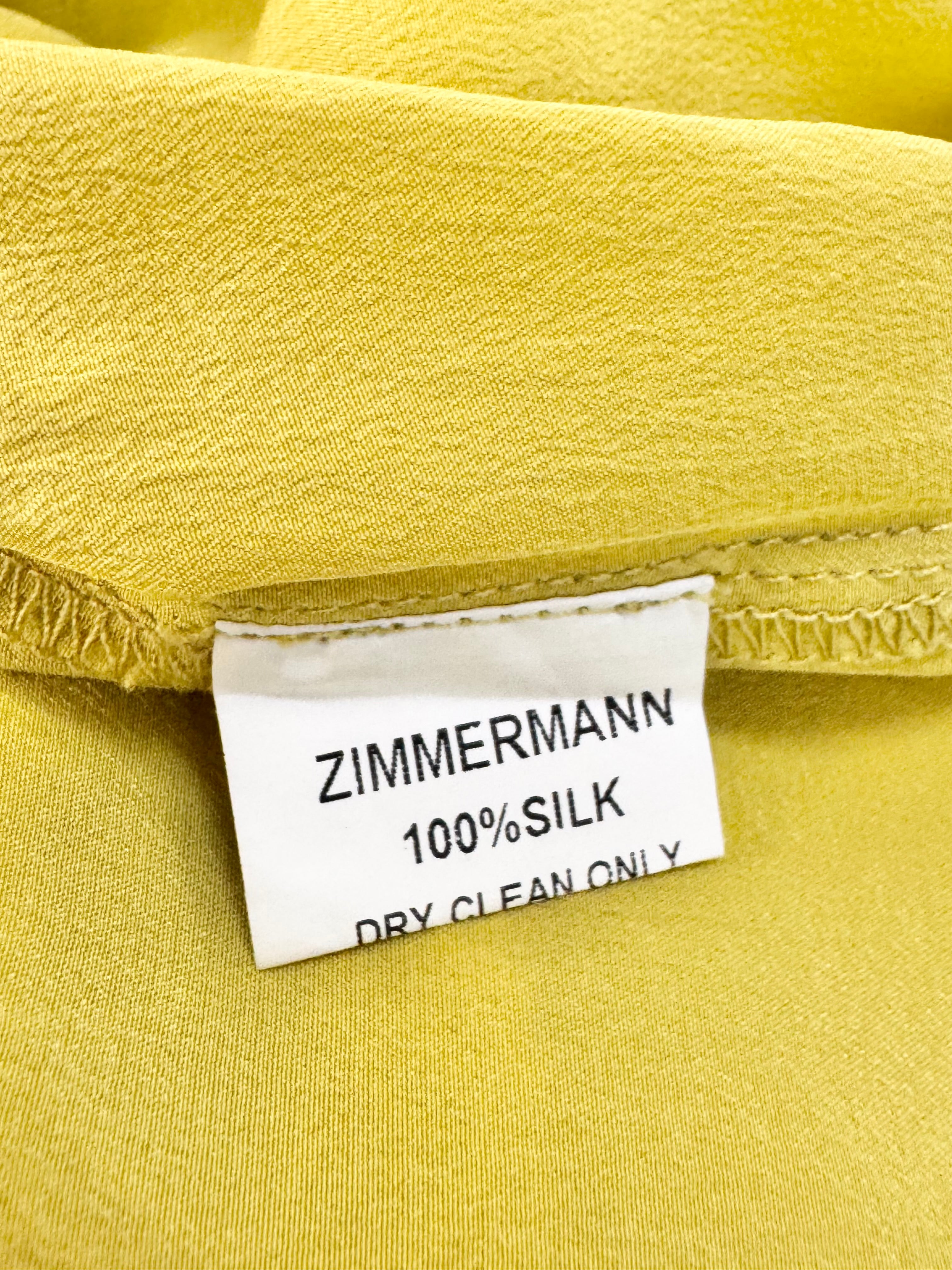 Zimmermann Sunflower Yellow Silk Mini Dress - AU6/8