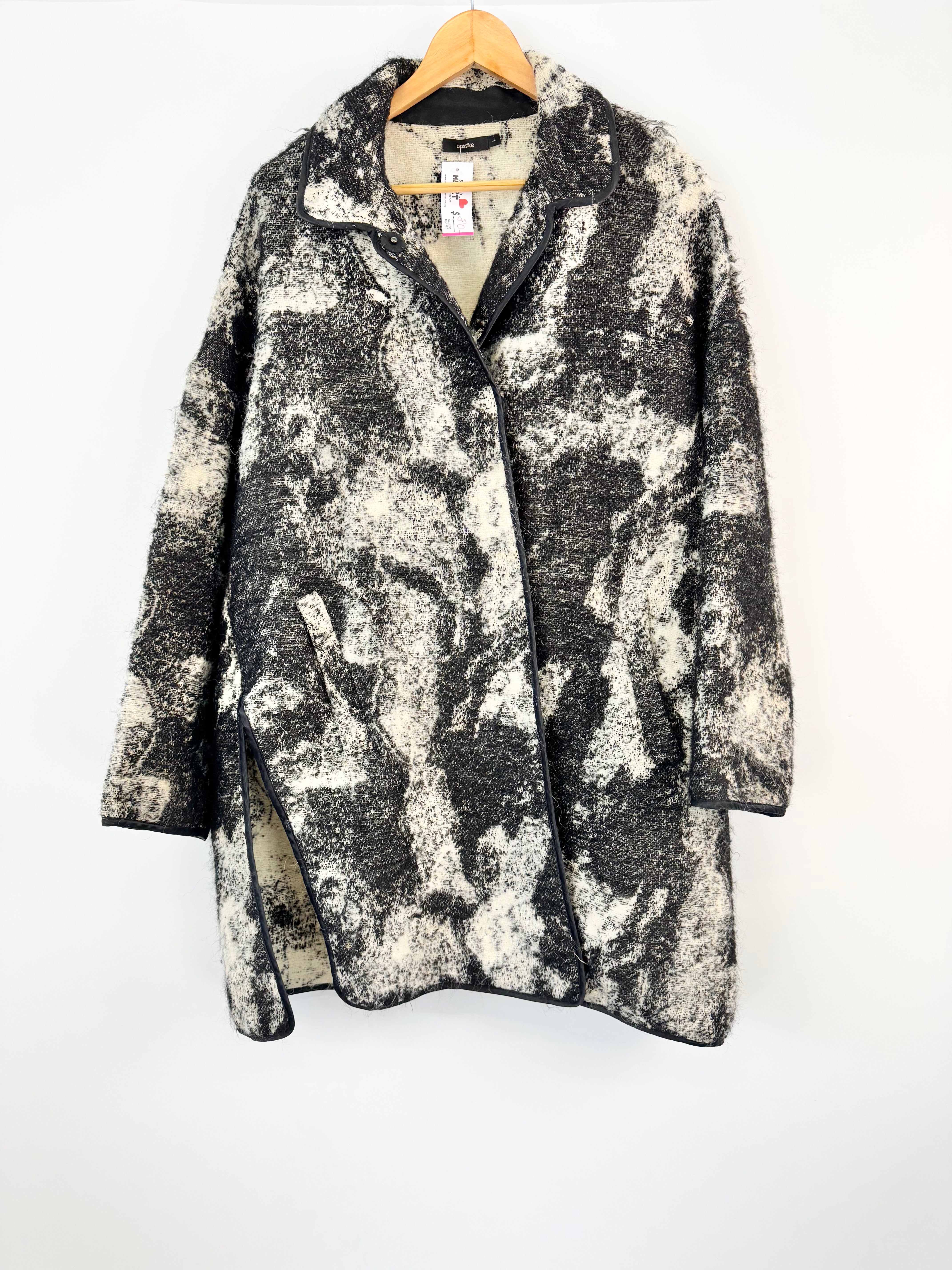 BASSIKE BLACK AND WHITE WOOL JACKET - AU8/10