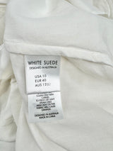 White Suede 'Silk X Blouse' NWT - AU12