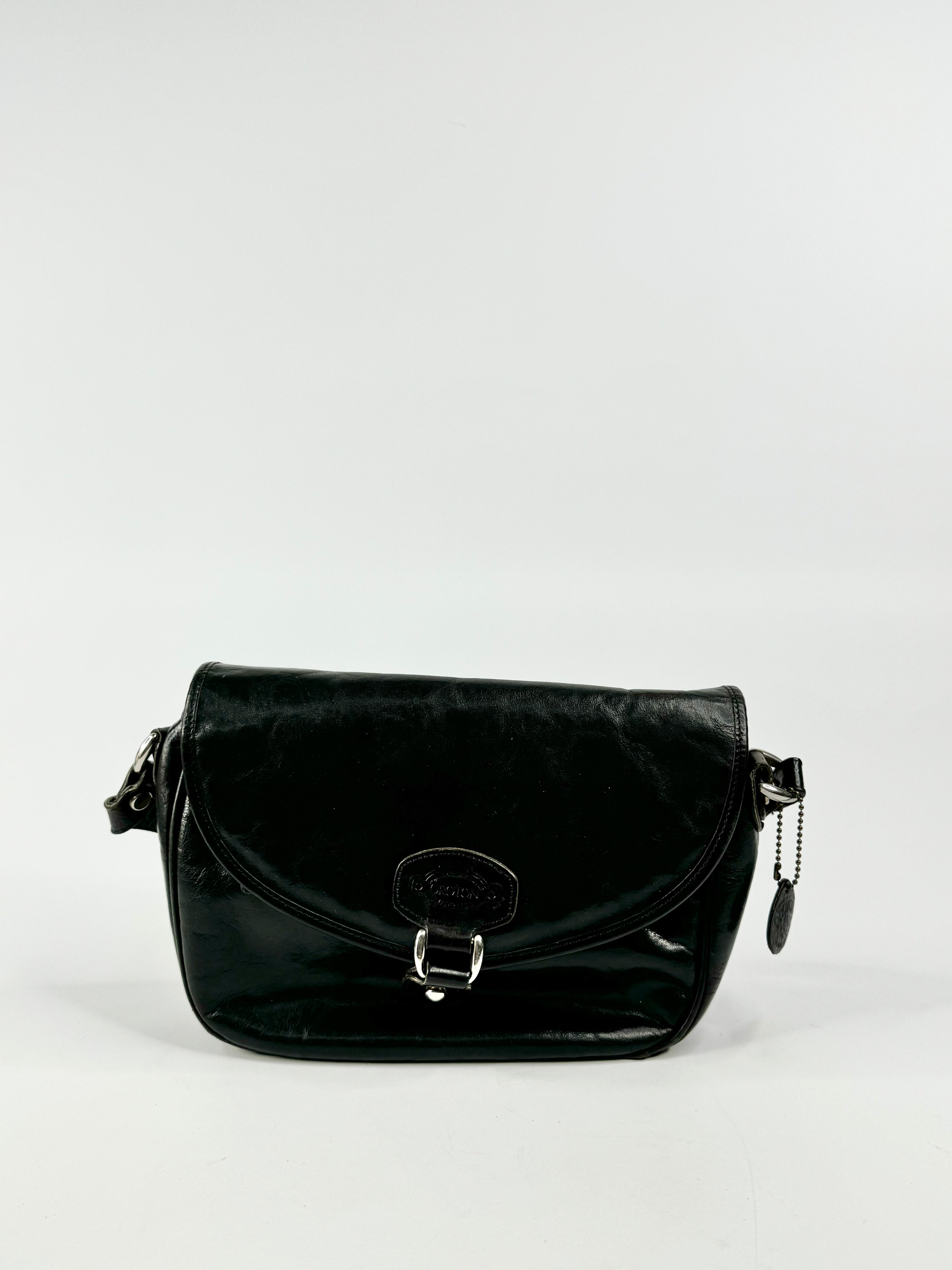Vintage Oroton Black Saddle Bag