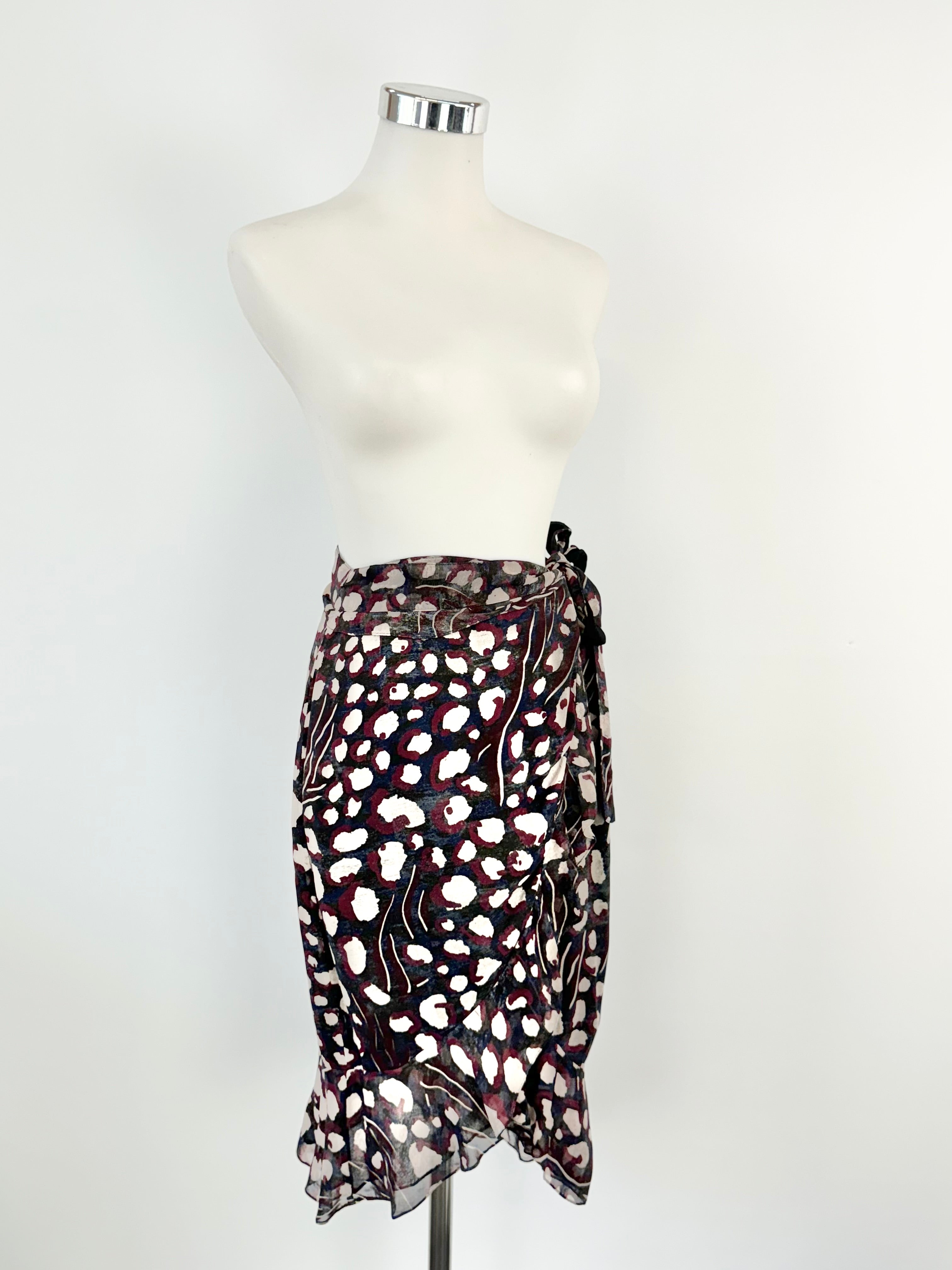Iro Floral Wrap Mini Skirt - AU6/8