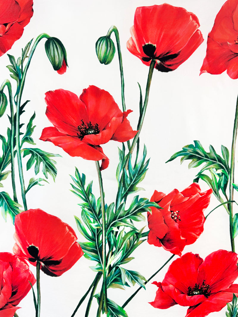 Dolce & Gabbana Twill Silk Poppy Scarf