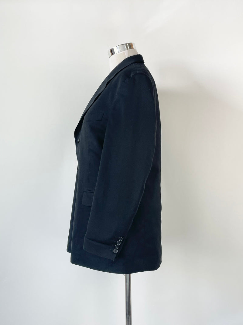Vintage Yves Saint Laurent Pour Homme Black Wool Blend Blazer - XL