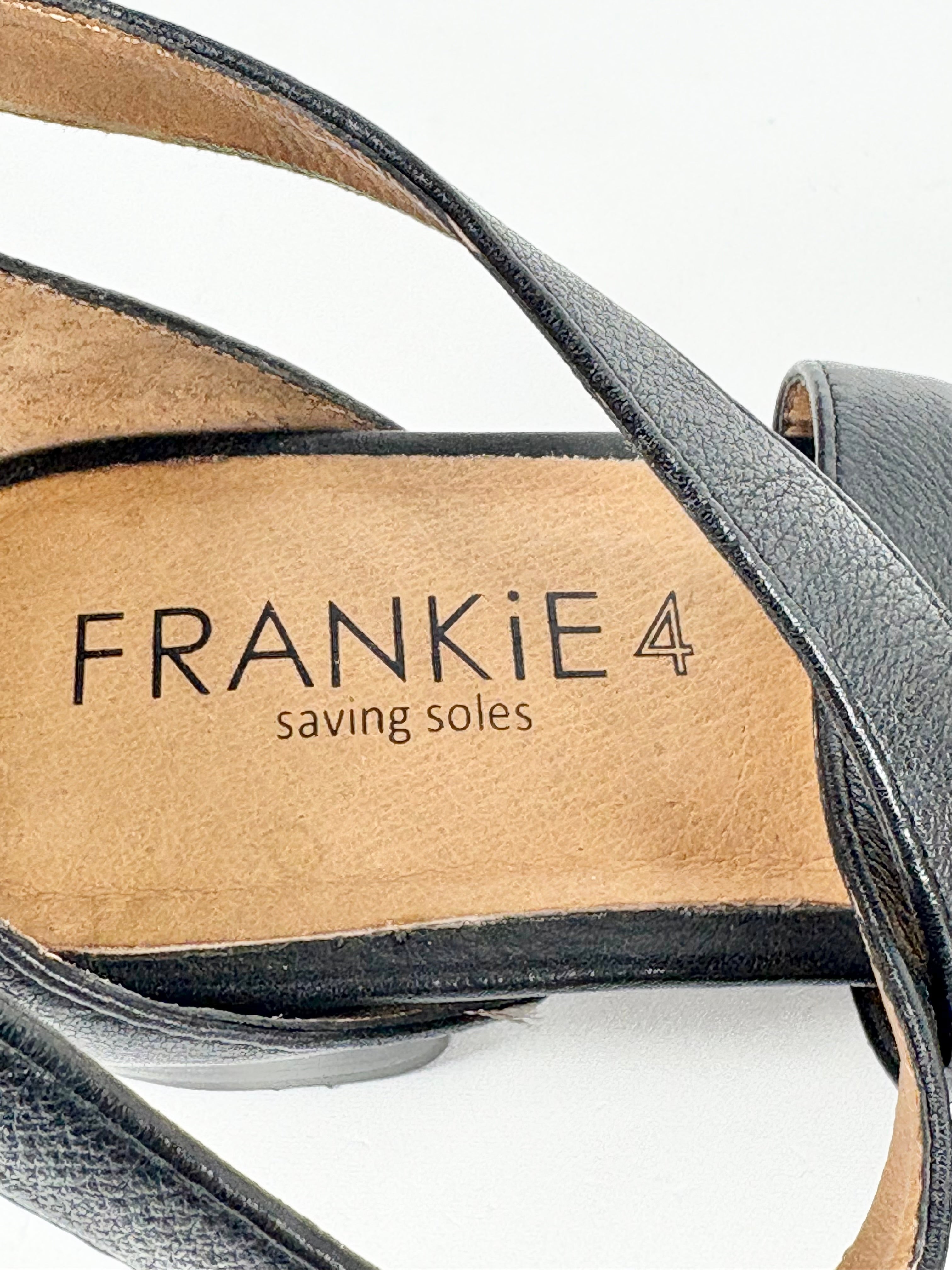 Frankie4 Black Leather Sandals - EU41
