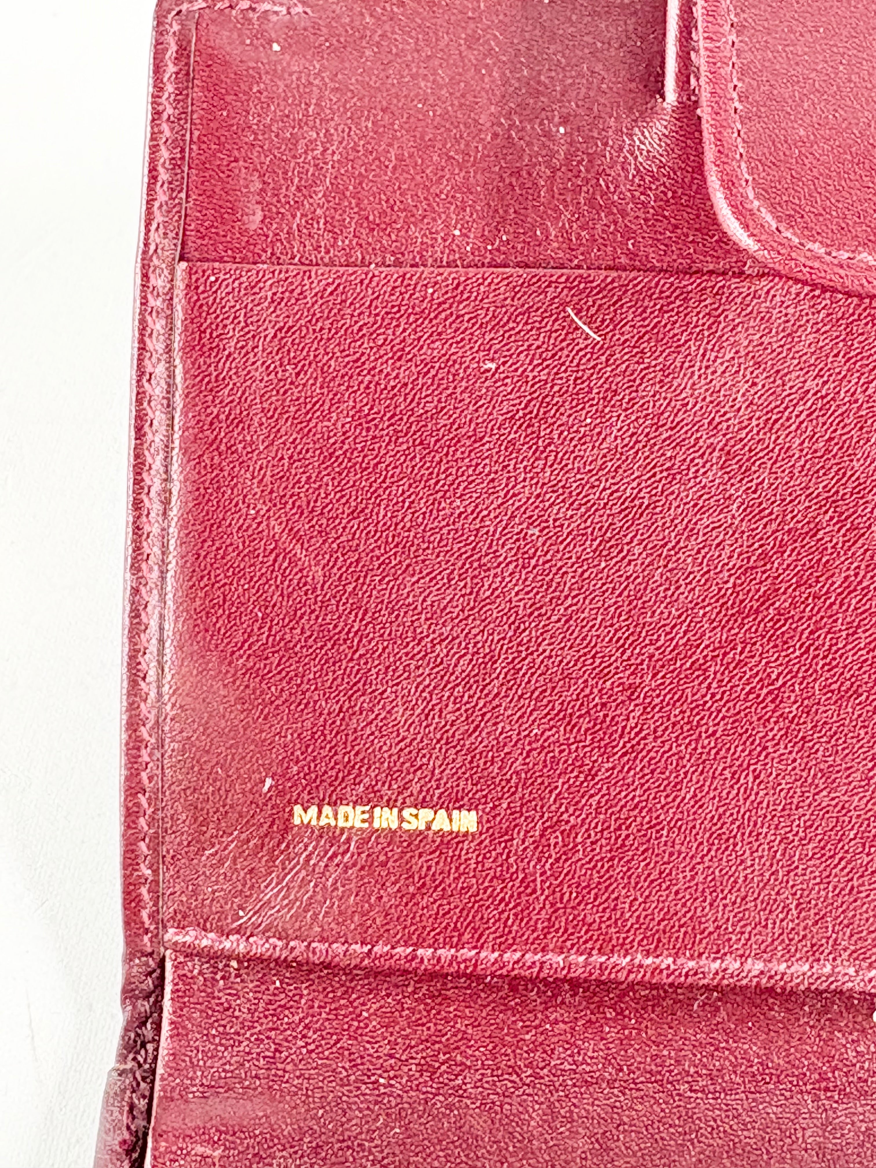 Vintage 70s Givenchy Maroon Leather Jacquard Wallet