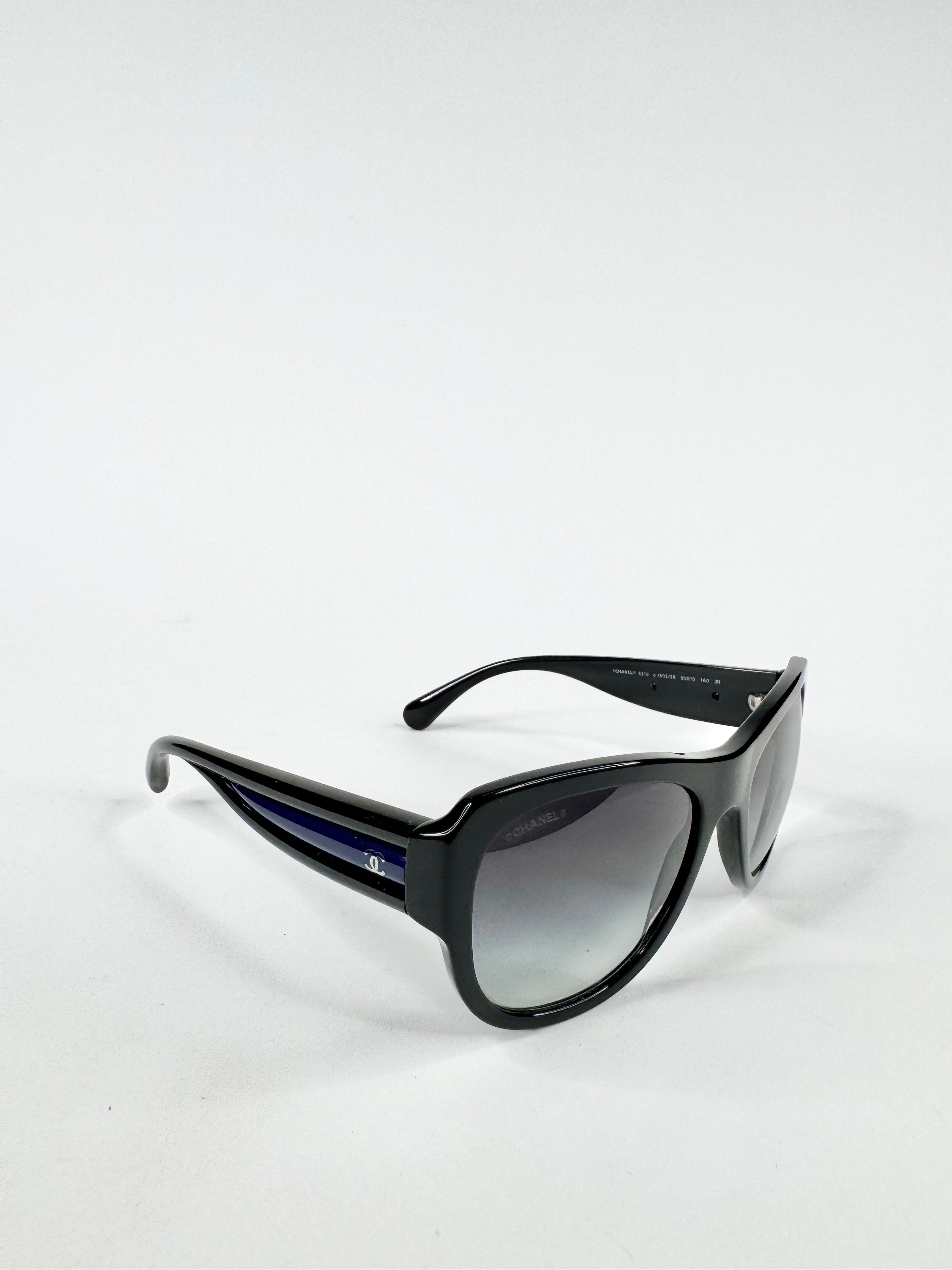 Chanel Black '5310' Gradient Sunglasses