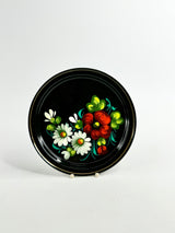 Vintage Russian Black Floral UEHA 83 Koh Plate