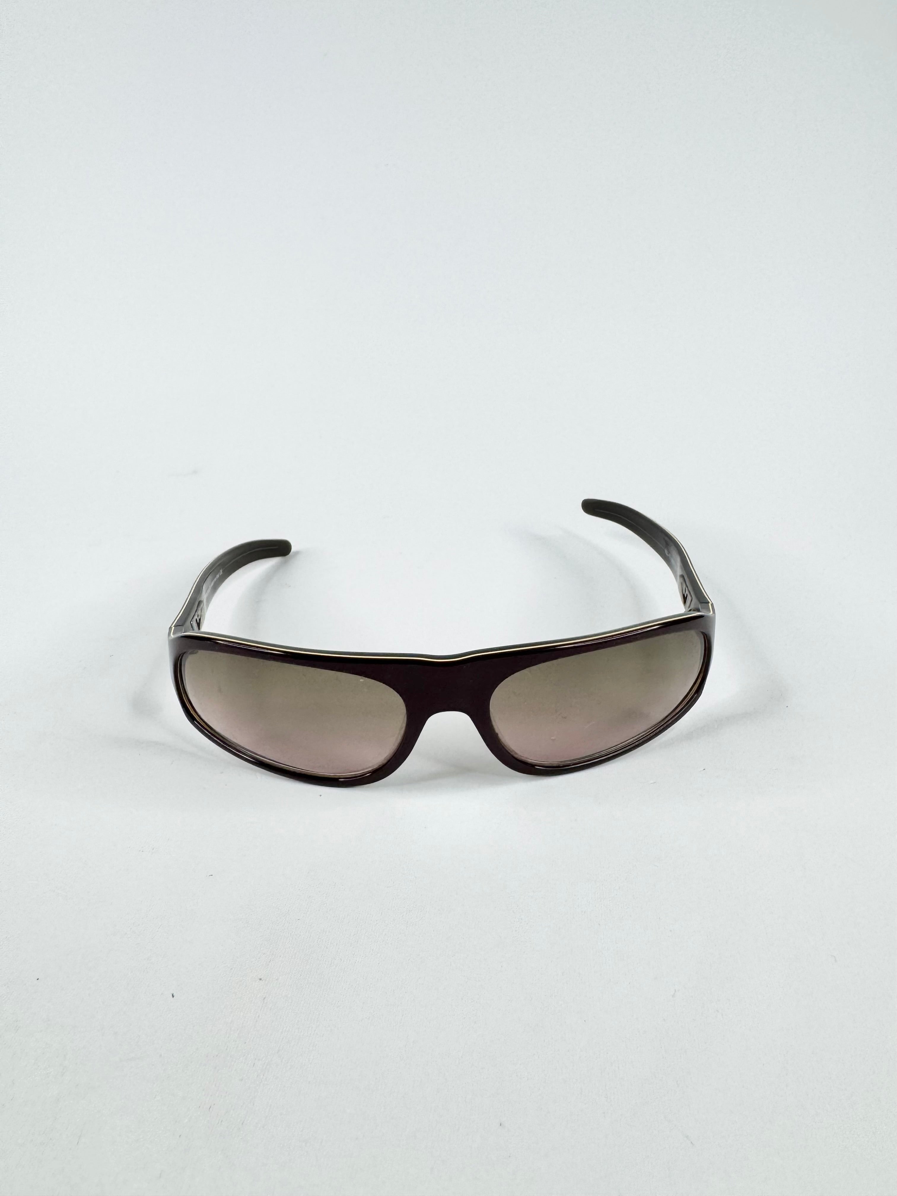 Emporio Armani Dark Burgundy Rectangular Sunglasses