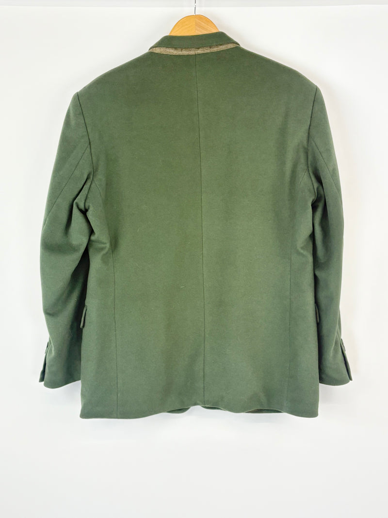 Vintage Yves Saint Laurent Pour Homme Forest Green Wool-Blend Jacket - 52R