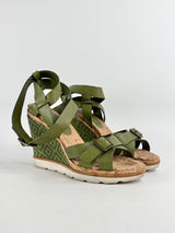 Scanlan Theodore Green Leather Cork Wedges - EU38