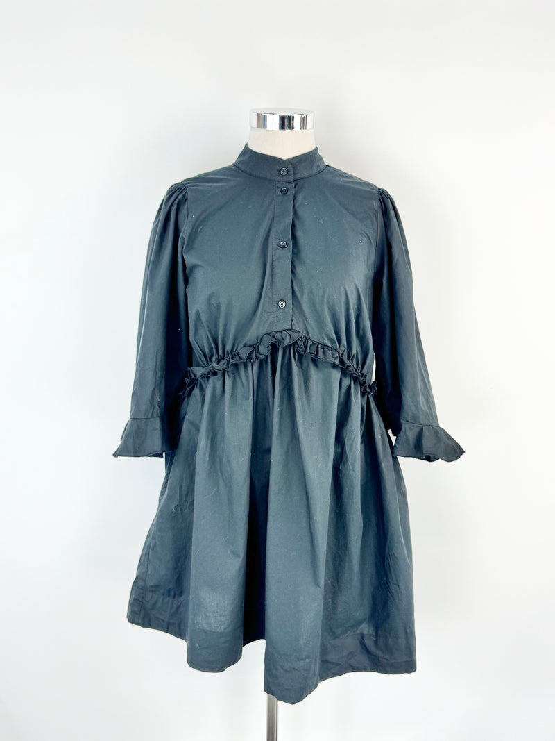 Karen Walker Black Oversized Frilled Smock - AU14