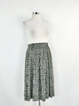 Vintage Karl Lagerfeld Floral Polyester Pleated Skirt - AU10