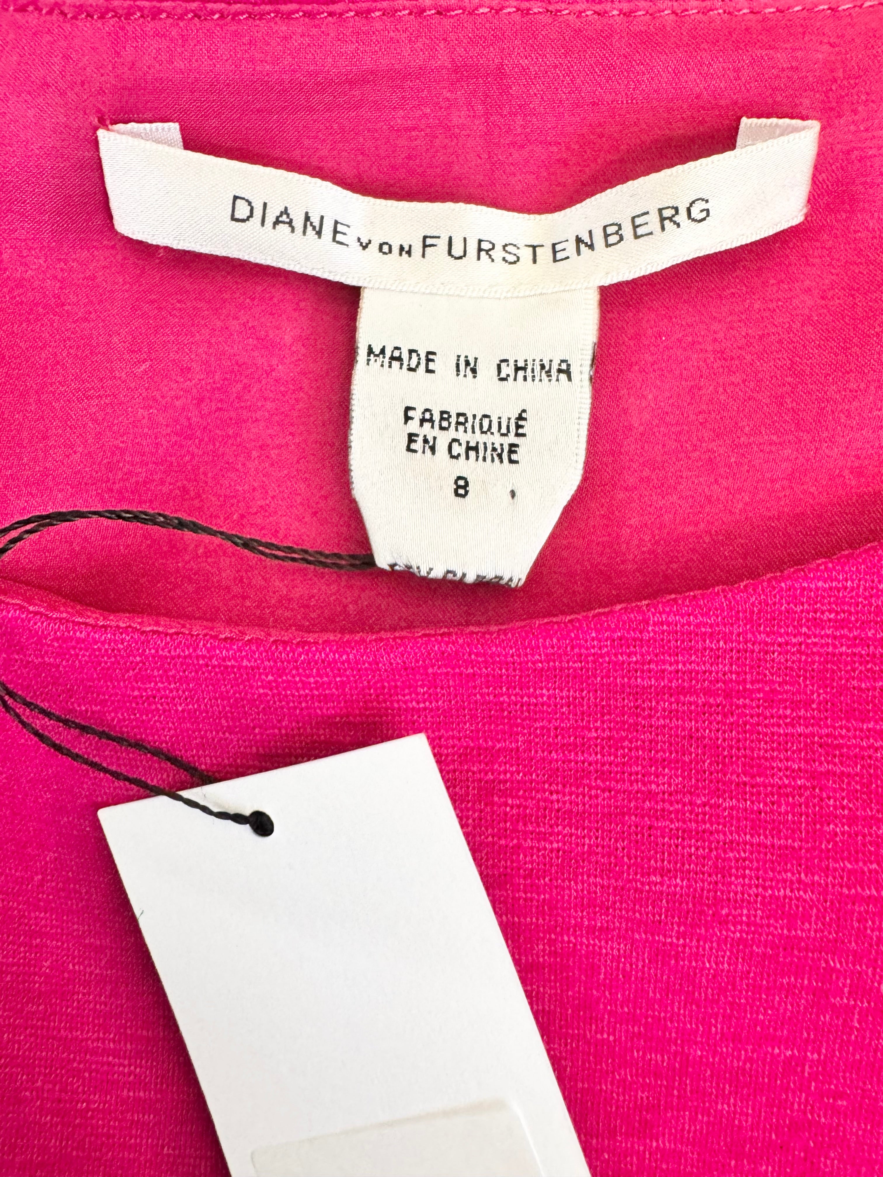 Diane von Furstenberg Berry Pink Midi Dress NWT - AU10