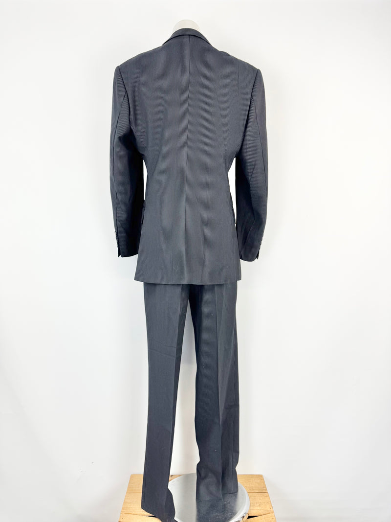 Giorgio Armani Blue Pinstriped Suit - 46 & 30