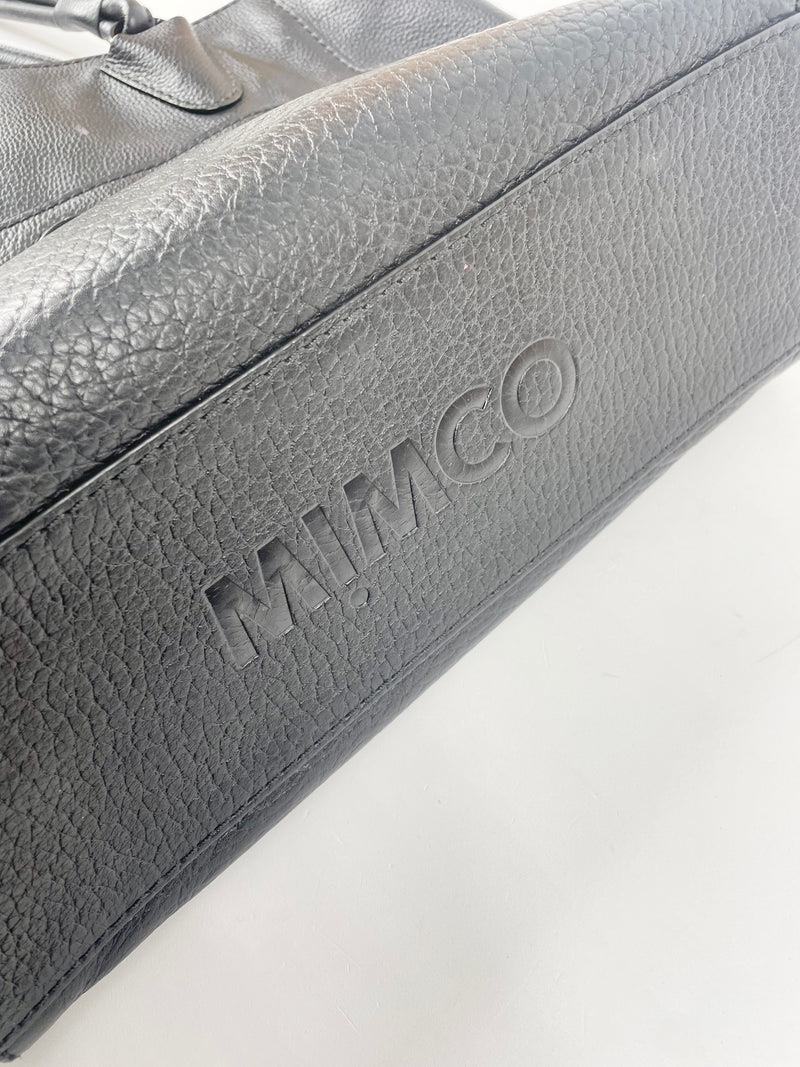 Mimco Black Grained Leather Tote Bag