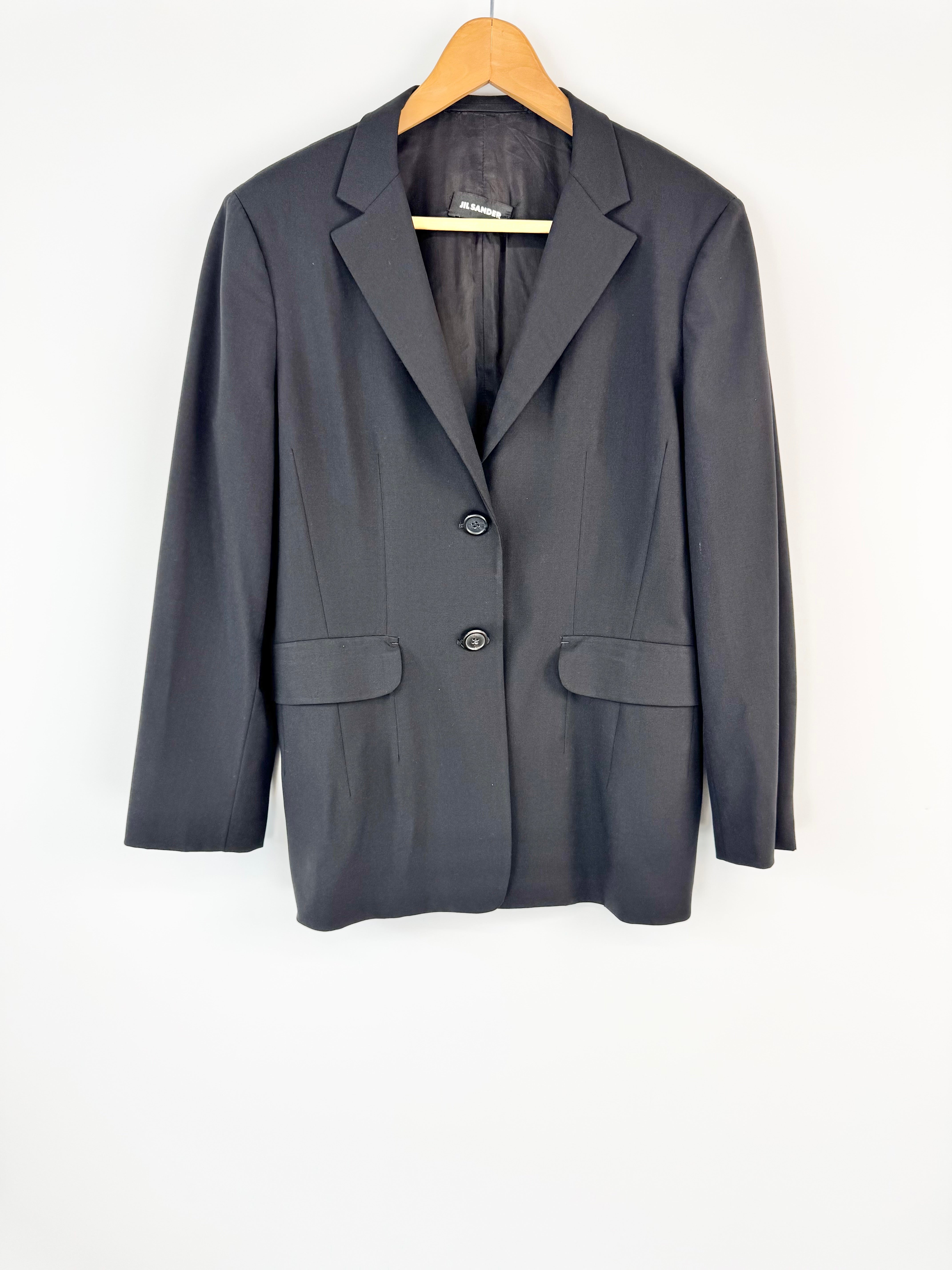 Jil Sander Black Wool-Blend Blazer - AU10