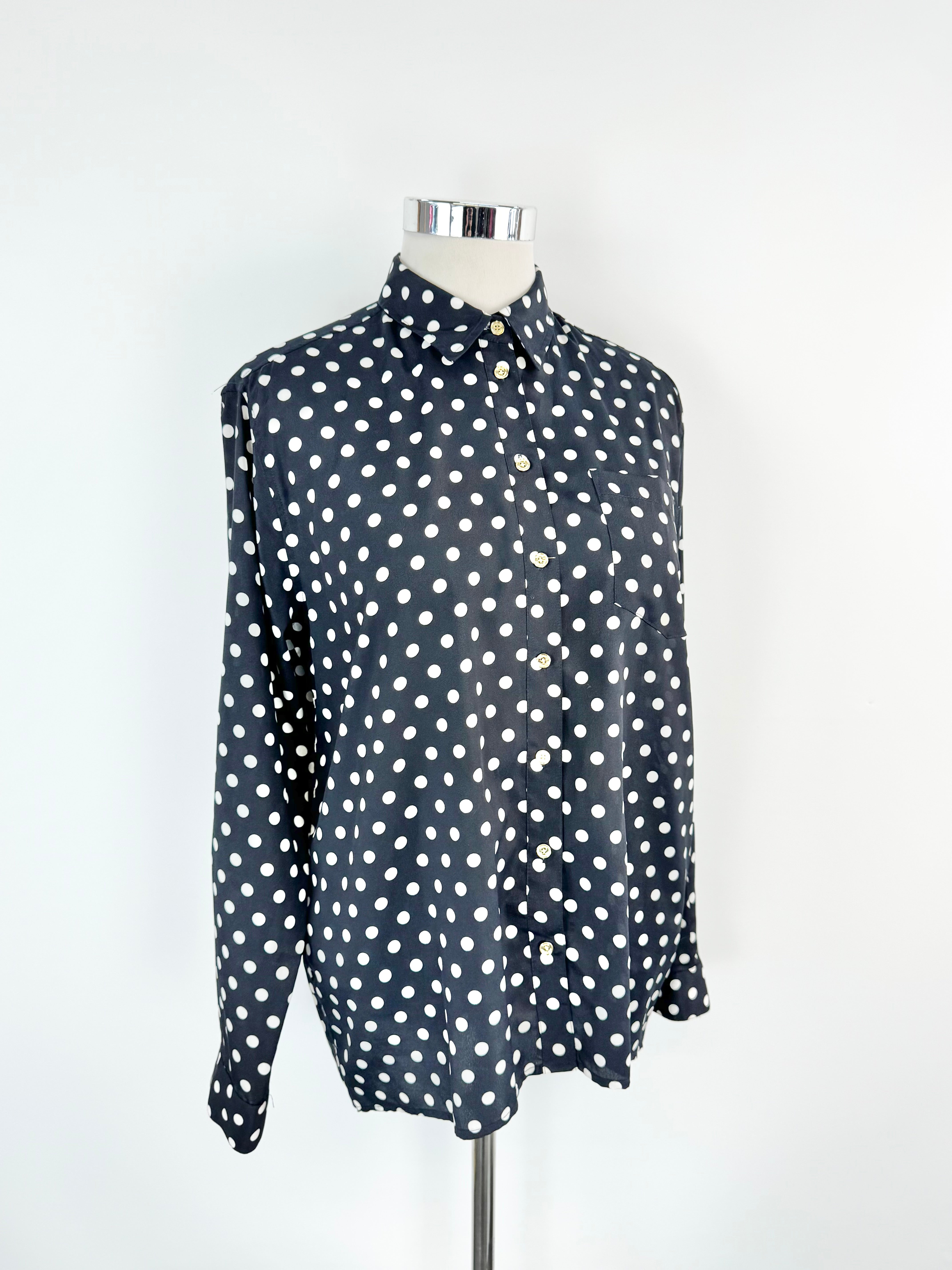 Michael by Michael Kors Black & White Polka Dot Blouse - AU12/14