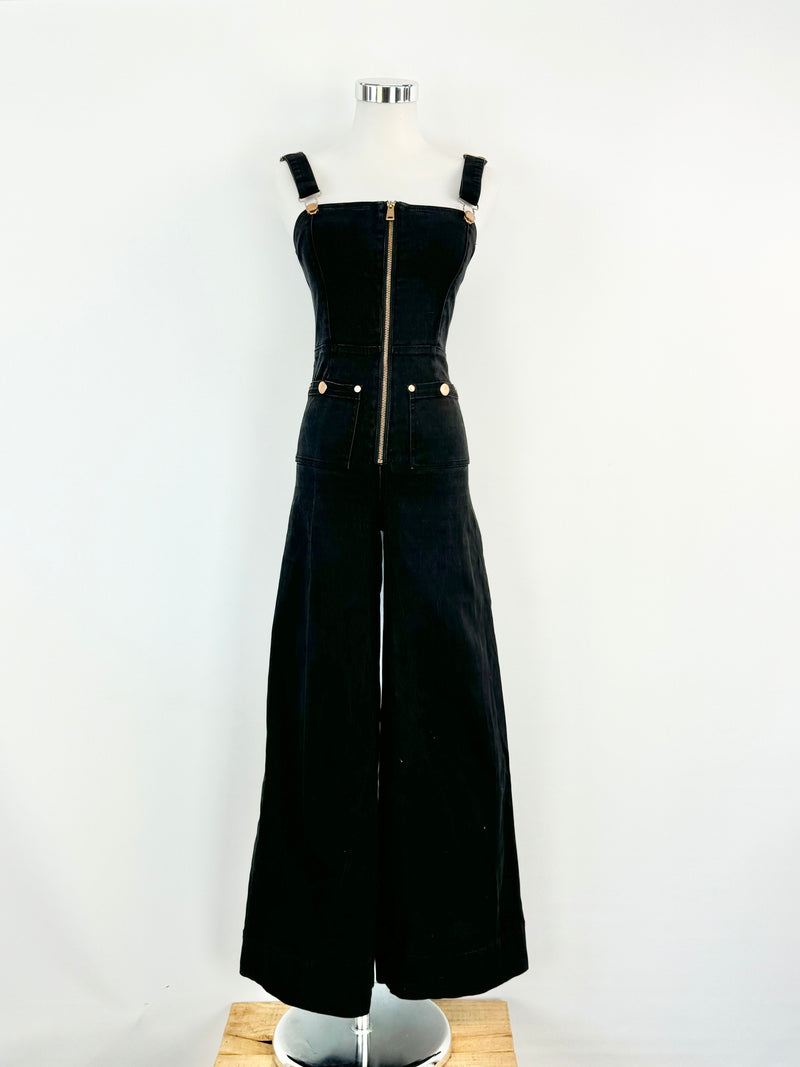 Alice McCall Black Flared 'Quincy' Overalls - AU6