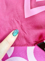 Coach Deep Pink Silk Monogram Scarf