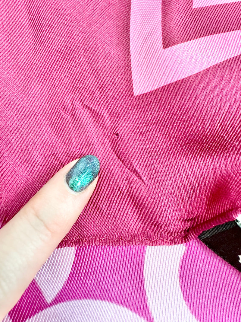 Coach Deep Pink Silk Monogram Scarf