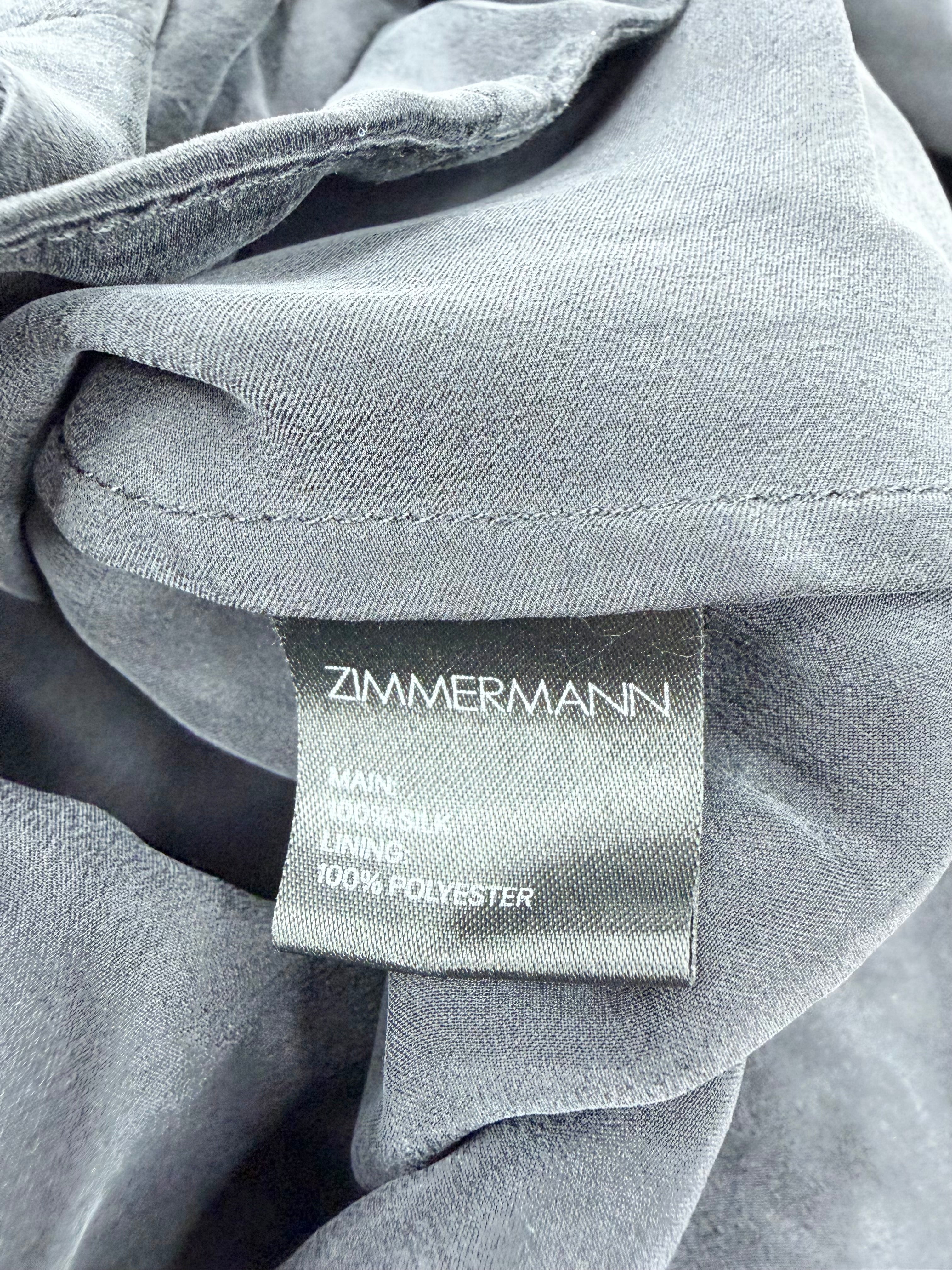 Zimmermann Black Washed Silk Frilled Playsuit - AU6/8