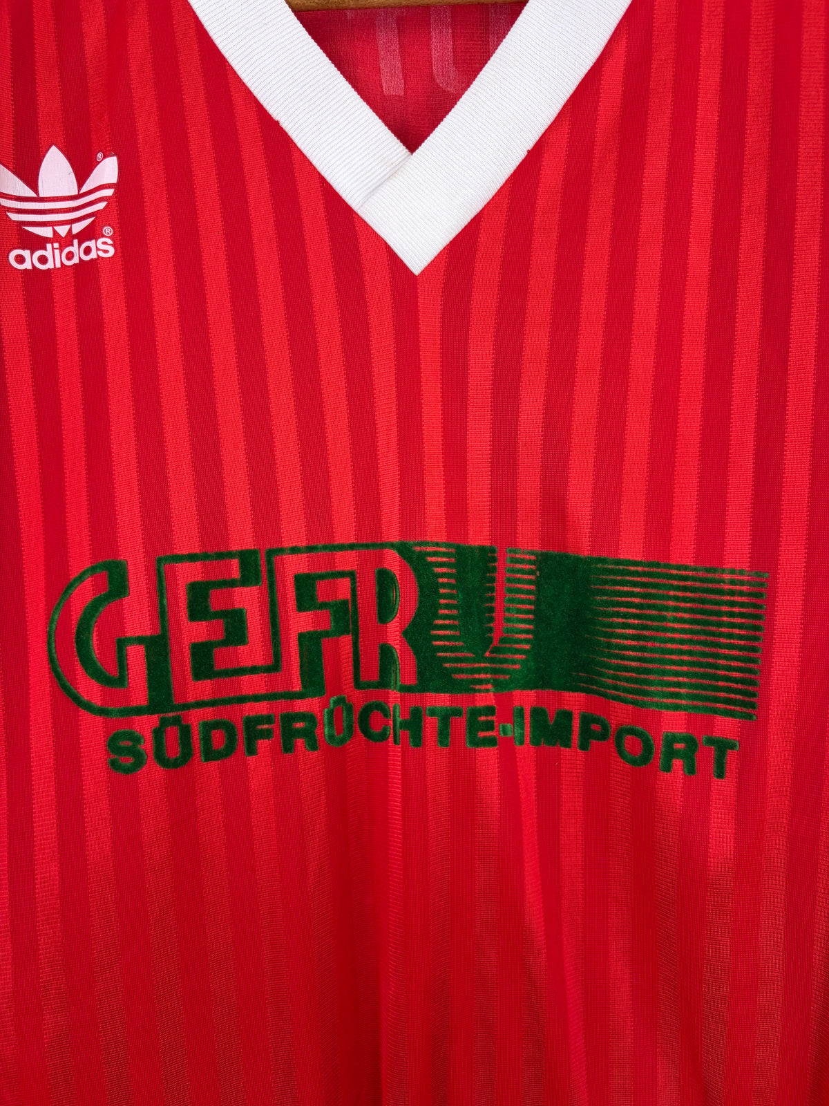 Rare 90s Vintage BSG Wismut Gera Red & White Football Top - M