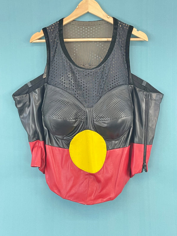 Leather Indigenous Flag Corset