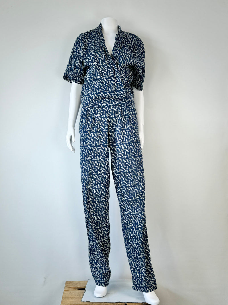 Jaclin Chouchana Blue Bell Flower Decorated Jumpsuit - AU10