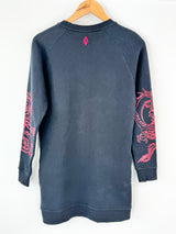 Marcelo Burlon Black Long Sleeve Embroidered Tiger Top - XXS