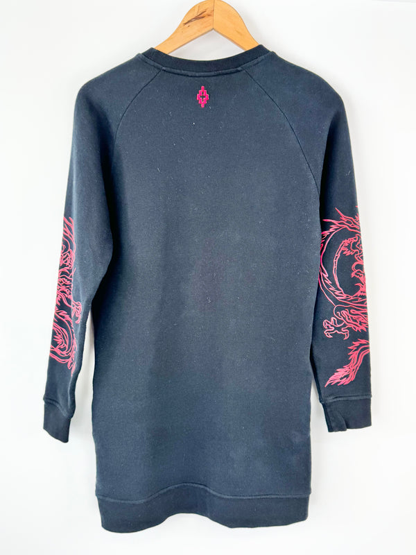 Marcelo Burlon Black Long Sleeve Embroidered Tiger Top - XXS