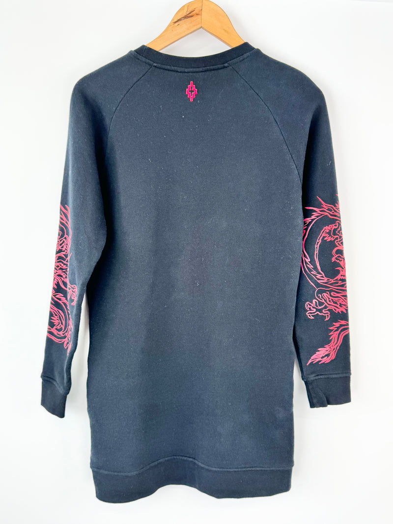 Marcelo Burlon Black Long Sleeve Embroidered Tiger Top - XXS