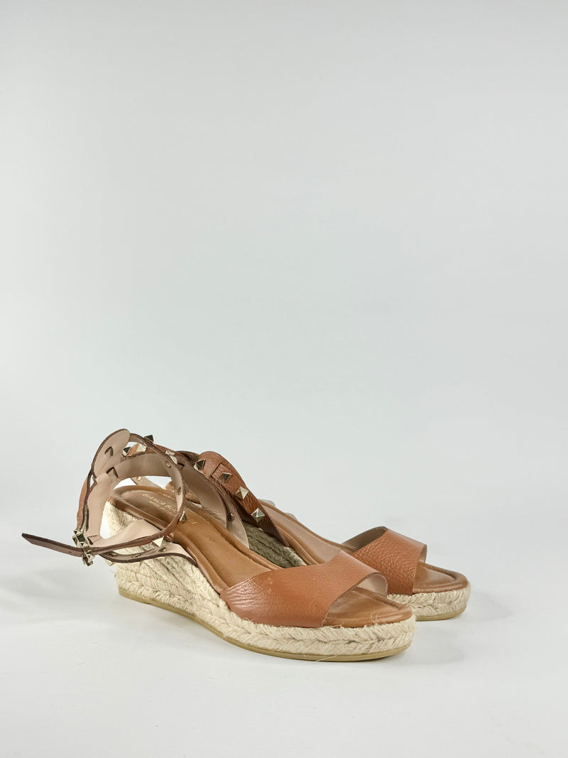 Bianca Buccheri Burnt Caramel Studded Espadrilles - EU38