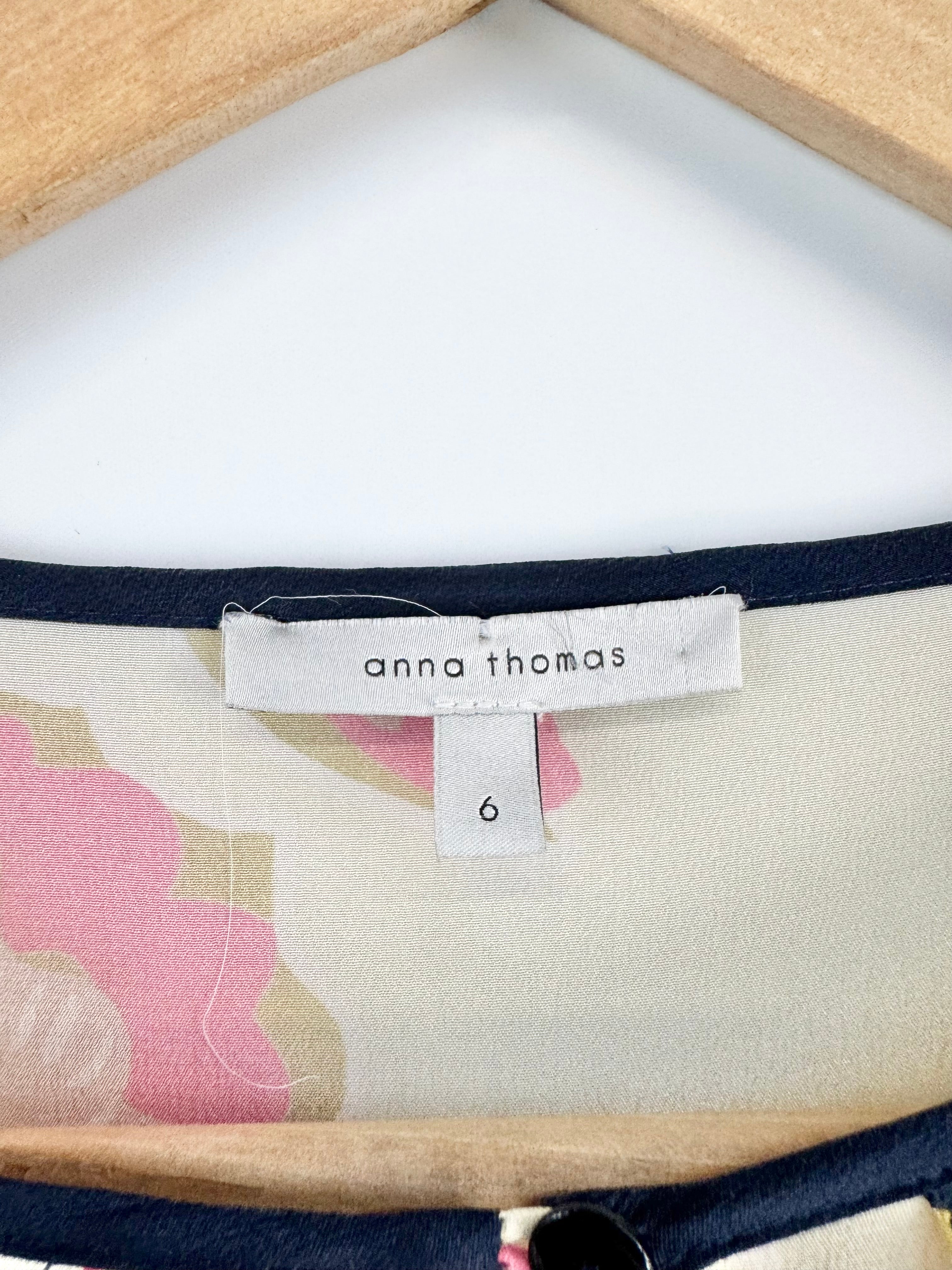 Anna Thomas Long Sleeve Floral Patterned Silk Dress - AU6