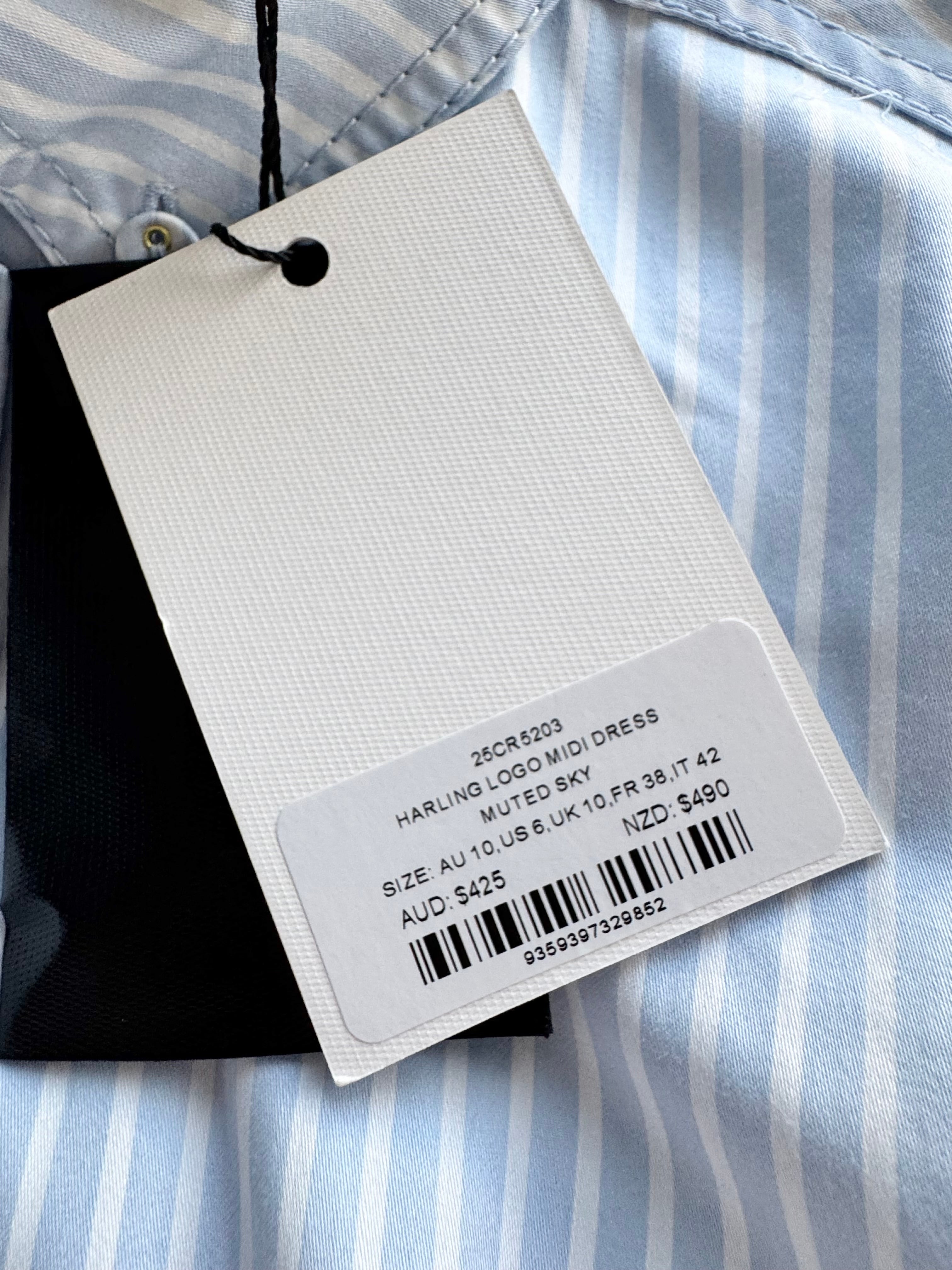 Aje Muted Sky 'Harling Logo' Midi Dress NWT - AU10